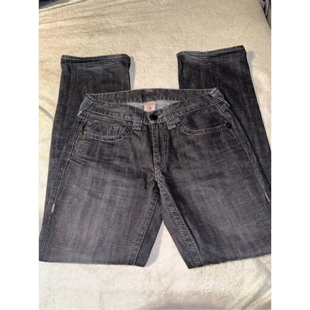 Vintage Y2K true religion black denim jeans size 33
